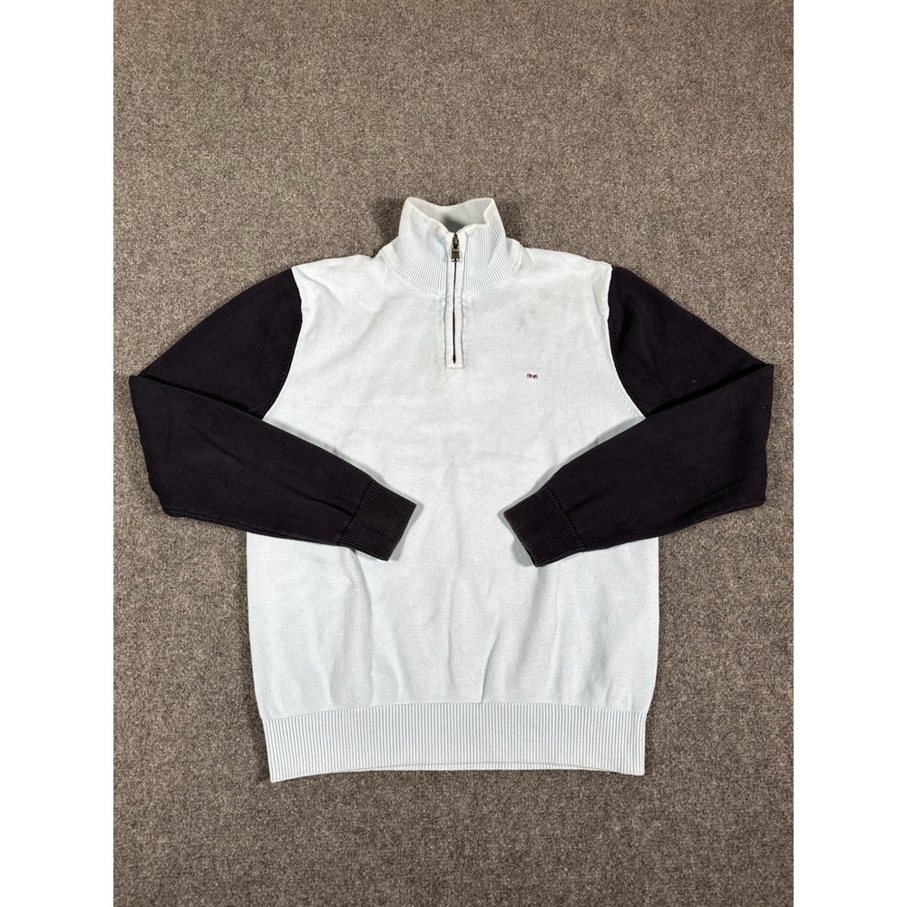 Eden Park 1/4 Zip Pullover Womens Medium Blue Long Sleeve